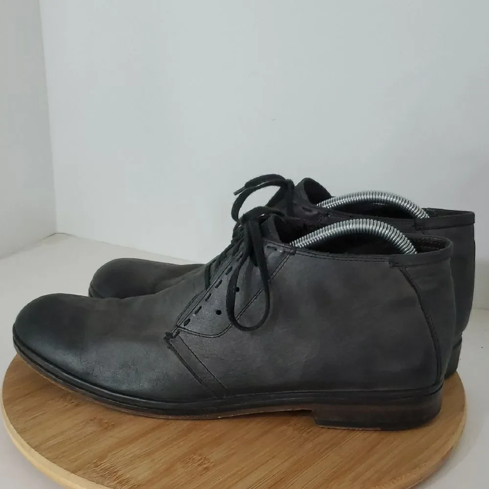 John Varvatos Black Leather Chukka Boots Men's Size 10.5